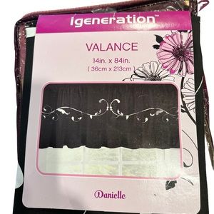 igeneration Black and White Danielle Standard Window Valance New